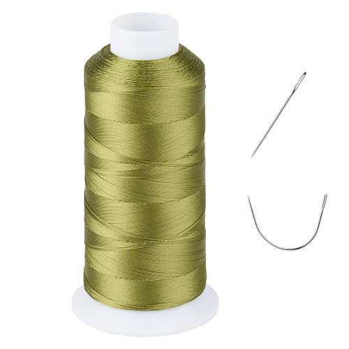 UV Resistant - Heavy Duty Outdoor Thread for Hand or Machine Sewing - Simthread 100% Polyester Bonded Thread Tex 69 (12wt) - 1500 Yards NP-Green