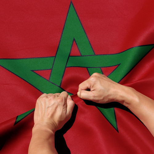 Anley Rip-Proof Double Sided 3-Ply Morocco Flag 3x5 Foot - Vivid Color, Canvas Header and Wrinkle Resistant - The Strongest, Longest Lasting Moroccan National Flags 3 X 5 Ft