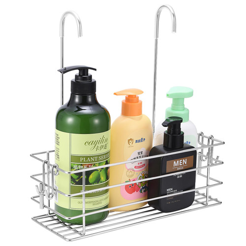 Seltomer Shower Caddy Hanging Shower Rack SUS304 Stainless Steel Hanging Shower Orangizer with Hooks Over The Door, Shampoo Basket Storage (Single-Layer)
