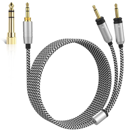 Focal Replacement Cable Compatible with Focal Elear, Elegia, Elex, Clear, Clear MG, Celestee, Stellia, Radiance Headphones, Replacement Audio Cable with 6.35mm Adapter, 4ft