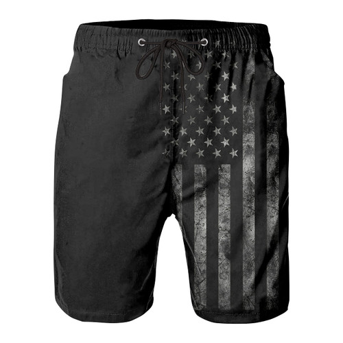 Mens Swim Trunks for Men, Hawaii Quick Dry Beach Swimming Trunks, Vintage Black American Flag Board Shorts Men's Swimwear Bathing Suit with Mesh Lining, X-Large