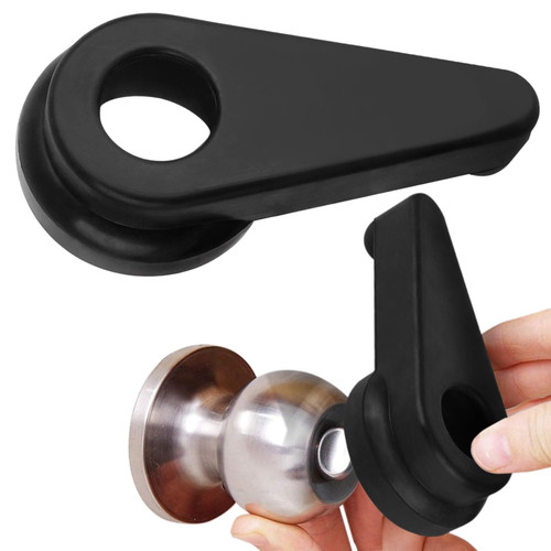Impresa Door Knob Extension 2-Pack - Soft Black Rubber Compatible Only with 2"-2.5" Ball-Shaped Doorknobs - Slip-Resistant Grip & Easy Install - Adaptive Door Turner & Handle Gripper