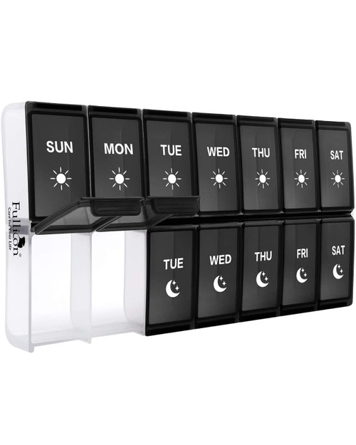 XL Weekly Pill Organizer 2 Times a Day, Fullicon Extra Large Daily Pill Cases Oversized AM PM Pill Box Twice a Day for Vitamin/Fish Oil/Pills/Supplements