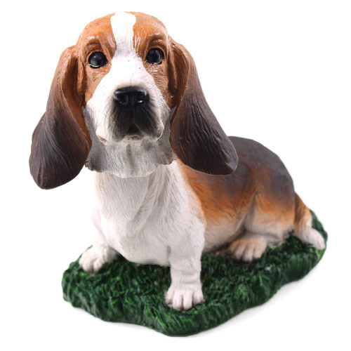 Animal Den Basset Hound Dog Bobblehead Figure for Car Dash Desk Fun Accessory