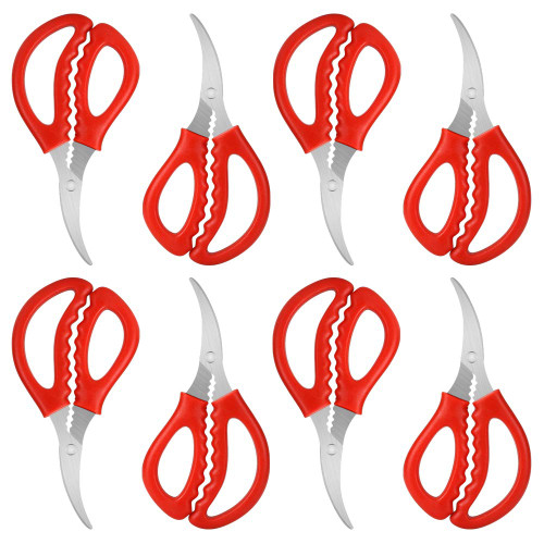 Calary 8Pcs Seafood Scissors Crab Scissors Seafood Shears Multifunctional Crab Leg Crackers and Tools