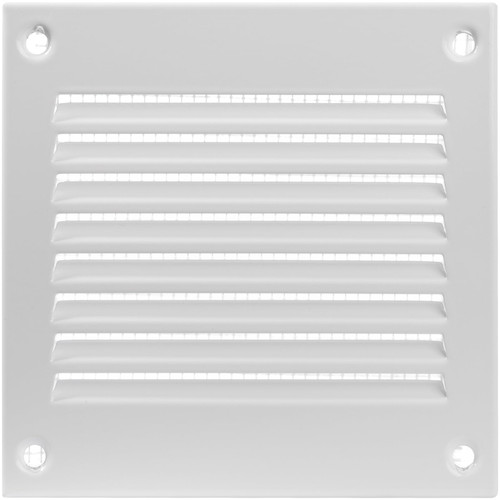 Vent Systems 4'' x 4'' Inch (Overall Dimensions) - White Air Vent Cover Metal Air Return Grill with Built in Mesh Screen HVAC Vent Duct Cover for Home Improvement - Exhaust, HVAC Ducting Ventilation