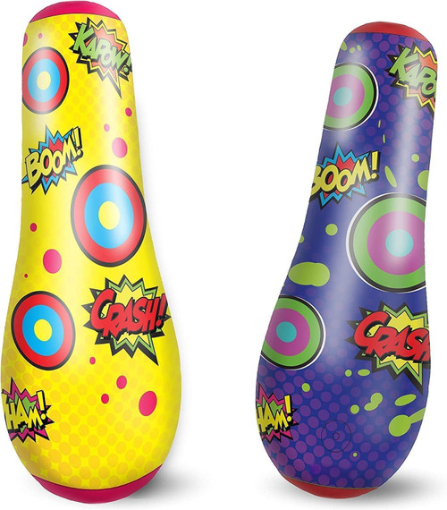 JOYIN Punching Bag for Kids, 47 Inches Kids Double-Sided Inflatable Punching Bag with Bounce-Back Action(1 Pcs)