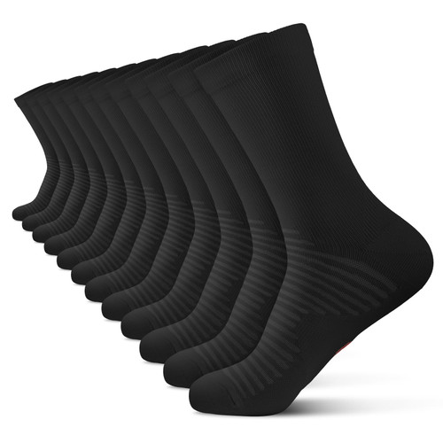 PAPLUS Compression Athletic Crew Socks (6 Pairs) for Men & Women