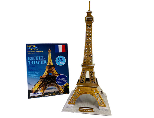 Little Learning Hands 3D Puzzles for Adults and Kids | France Eiffel Tower Puzzle 3D Model Kit | Eiffel Tower Architecture Model Building Kit | Birthday Gifts for Children, Teens and Adults