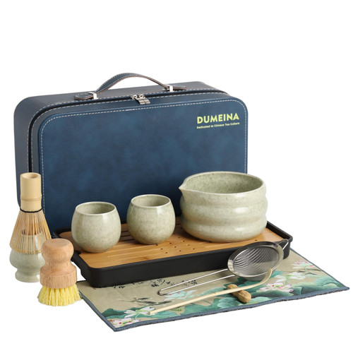 DUMEINA Japanese Matcha Set,12 Pcs Matcha Kit Set,With 2 Cups and 1 Leather Storage Bag,15 OZ,Complete Travel Matcha Tea Set,Perfect Matcha Kit for Matcha Tea Ceremony (qw-green) DUMEINA Japanese Matcha Set,12 Pcs Matcha Kit Set,With 2 Cups and 1 Leather Storage Bag,15 OZ,Complete Travel Matcha Tea Set,Perfect Matcha Kit for Matcha Tea Ceremony (qw-green)