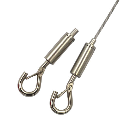 DGOL 10 pcs Steel Wire Cable Adjustable Security Lock, LED, Light Sling Rope Turnbuckles, Picture Rail Haning Cord Grip Lock Hooks Gripper Hanger for 1/32-1/16 inch Steel Wire Rope