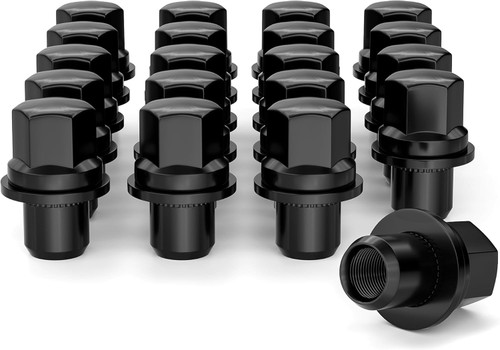 EZISOE 20PCS M14x1.5 1.83" Tall Black Mag Seat Closed End Bulge Acorn Lug Nuts - 0.87" Hex Wheel Lug Nuts for OEM Factory Land Rover LR3 LR4 Range Rover & Sport