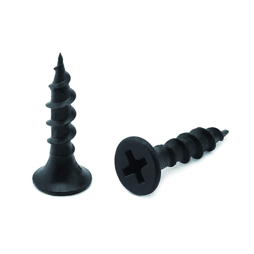 #8 x 3/4" Wood Screw 100PCS Black Phosphate Coated Stainless Flat Truss Head Fast Self Tapping Drywall Screws by SG TZH