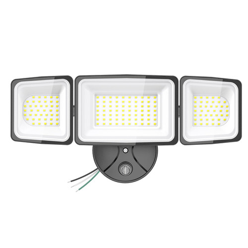 Onforu 100W Dusk to Dawn Outdoor Lighting, 9000LM Exterior Led Flood Lights, IP65 Waterproof 3 Adjustable Heads Security Black Lights Fixture, 6500K Photocell Floodlights for Garage, Patio, Yard
