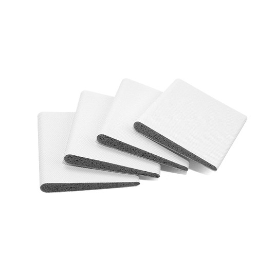 Builder Supply Door Corner Seals - Exterior Doorway Frame Sealing Wedge Filler - Cold Air & Draft Stopper with Heavy-Duty Adhesive - Self-Adhering Foam - Weatherstripping Accessories - White, 4-Pack