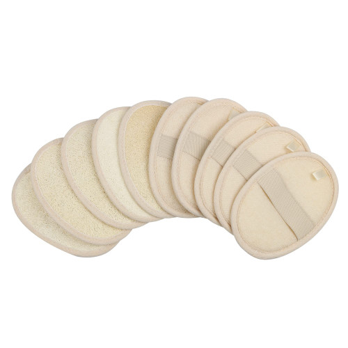 10-Pack Exfoliating Loofah Sponge Pads - Natural Luffa & Terry Cloth, Body Scrubbers for Shower & Bath Mooerca 1 10-Pack Exfoliating Loofah Sponge Pads - Natural Luffa & Terry Cloth, Body Scrubbers for Shower & Bath Mooerca 1