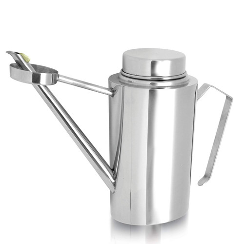 IPAC Drop safe oil dispenser 400 ML - Olipac Oil dispenser stainless steel 13,5 OZ - table size oil can for virgin olive oil - Made to preserve the best extra virgin olive oil for long time