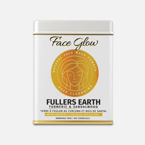 Face Glow- Fuller’s Earth w/Turmeric & Sandalwood- 12 Individual Sachets of Multani Mitti (10 gm each)- Reusable Brush & Tray Included- Timeless Radiance- Face Mask for Healthy Looking Skin- Chemical