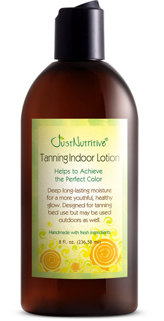 Just Nutritive Indoor Tanning Lotion | Natural Tanning Bed Moisturizer to Accelerate, Extend & Maintain Tan | With Aloe, Coffee, Papaya & Vitamin E | Non-Bronzing Formula | 8 Fl Oz