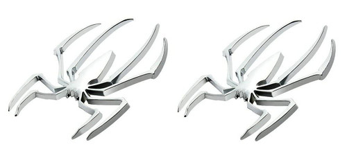 3D Spider Chrome Emblems Badges Sticker - High Gloss Silvery Car Accessories for Can-Am Spyder RT/ST/RS - Automotive Decals Spider Logo Emblems & Stickers (2pcs)