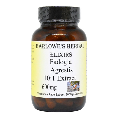 Barlowe's Herbal Elixirs Fadogia Agrestis Extract - 60 600mg VegiCaps - Stearate Free, Glass Bottle!