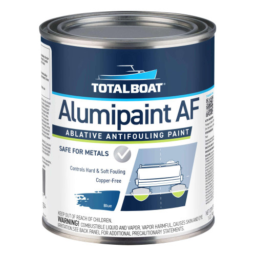 TotalBoat AlumiPaint AF Copper Free Aluminum and Pontoon Boat Bottom Paint (Blue, Quart)
