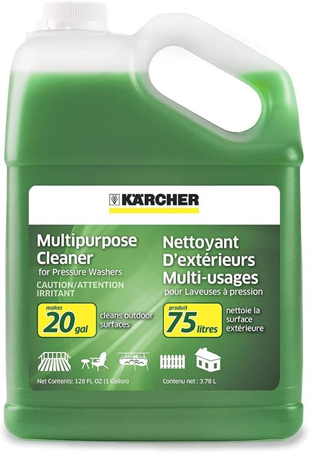 Kärcher Multi Purpose Pressure Washer Detergent, Removes Dirt and Grime from Fences, Siding, Patios, Driveways, Sidewalks, Concrete and More, Highly Concentrated, Makes up to 20 gal of Cleaner