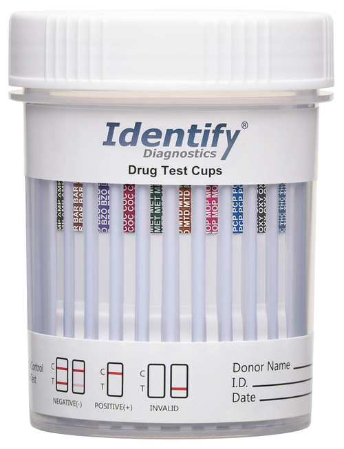 Identify Diagnostics Drug Test Cups | 5 Pack | 10 Panel CLIA Waived Instant Urine Marijuana Drug Test Kit for AMP,BAR,BZO,COC,MET,MOP|OPI,MTD,OXY,PCP,THC