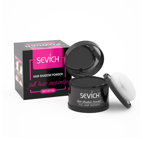 Sevich Hairline Powder,Instantly Conceals Hair Loss, Root Touch up Powder, Hair Shadow Toppers for Women & Men, Touch Up for Thinning Gray Hair, Windproof & Sweatproof,Black