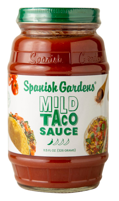 Spanish Gardens Mild Taco Sauce (6 Pack) — Mild Sauce for Authentic Mexican Food — Original Family Recipe for Tex Mex Food (11.5 oz)
