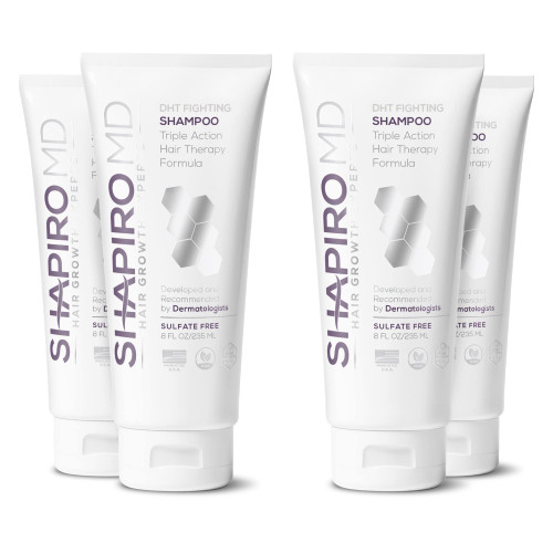 Shapiro MD Hair Growth Experts Hair Loss Shampoo | DHT Fighting Vegan Formula for Thinning Hair Developed by Dermatologists | Experience Healthier, Fuller and Thicker Looking Hair | 4 Month Supply