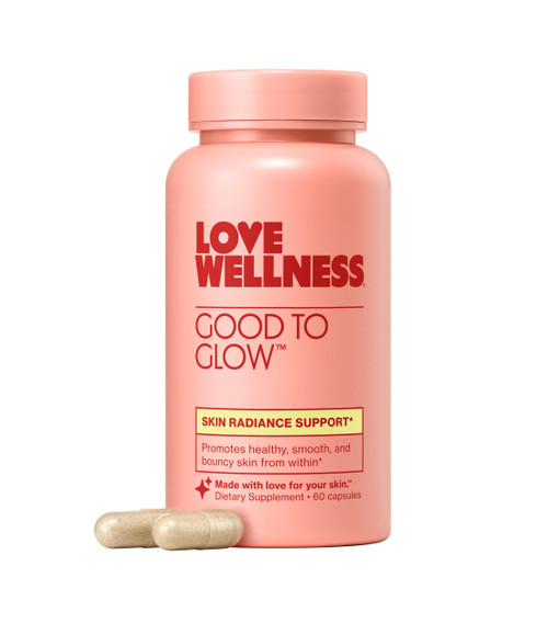 Love Wellness Good to Glow | Collagen Supplement with Biotin, Vitamin C, E, Ashwagandha & Zinc | Promotes Smooth, Glowing & Clear Skin | Enhances Smoothness & Promotes Healthy Skin | 60 Count