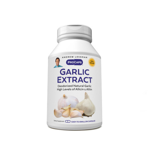 ANDREW LESSMAN Garlic Extract - 360 Capsules - Deodorized Natural Garlic Extract. Protective Sulfur-Based Compounds. Pure, Gentle, Odorless. No Aftertaste, No Stomach Upset, No Additives