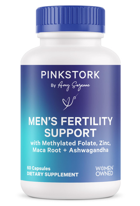 Pink Stork BlueStork Men's Fertility Support - Supports Conception for Him - Male Prenatal Vitamins with Maca Root, Ashwagandha, Folate, B12 - Sperm Heath, Drive, Motility - 60 Capsules