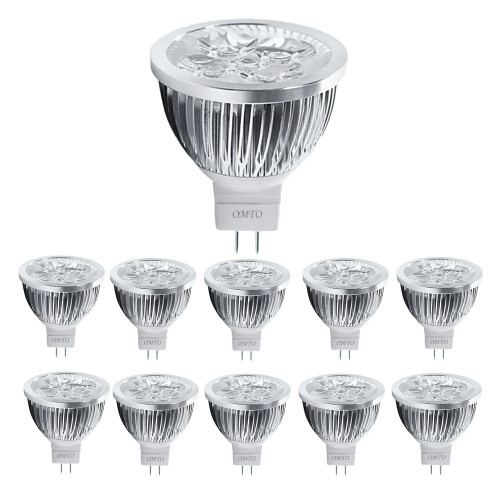 OMTO MR16/GU5.3 12V 4W LED Bulbs 40W Halogen Bulb Equivalent Spotlight Bulb for Landscape Light Office Home Improvement (Warm White 3000K, 10pcs)