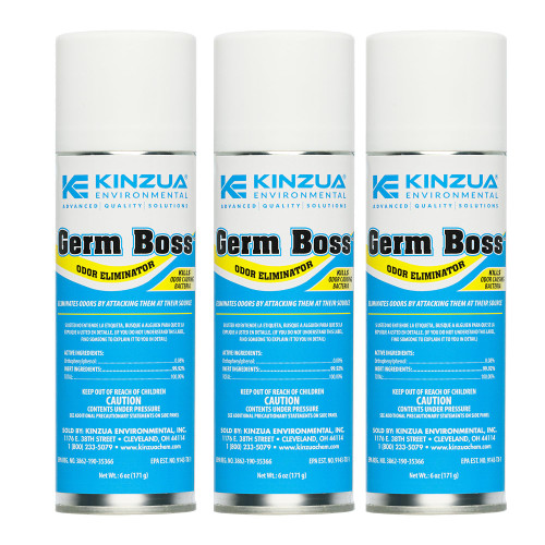 Kinzua Environmental Germ Boss Strong Odor Eliminator, Fast-Acting Cleaning & Deodorizing Fogger, Mold Bomb Fogger for Smell Control with Fresh Scent, Covers Up to 1,000 cu ft, 6 oz, Pack of 3 Kinzua Environmental Germ Boss Strong Odor Eliminator, Fast-Acting Cleaning & Deodorizing Fogger, Mold Bomb Fogger for Smell Control with Fresh Scent, Covers Up to 1,000 cu ft, 6 oz, Pack of 3
