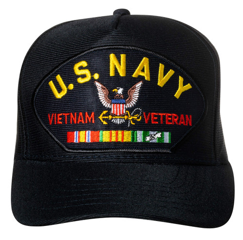 Artisan Owl United States Navy Vietnam Veteran Emblem Patch Hat – Adjustable Baseball Cap (Navy Blue)