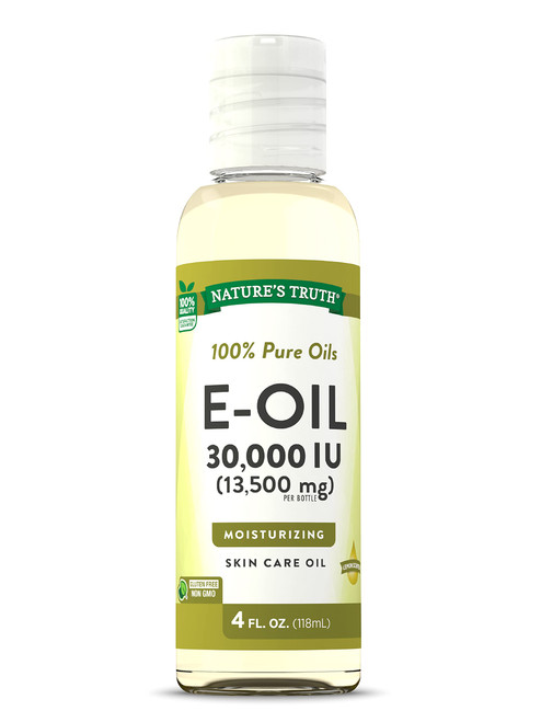 Vitamin E Oil for Skin 30,000 IU | 100% Pure | 4 oz | Lemon Scented | GC/MS Tested | By Nature's Truth