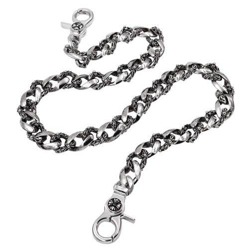 UNIQSUM Heavy Medieval Knight Cross Wallet chain Biker Punk Key chains SJ32 (Silver)-1769274349