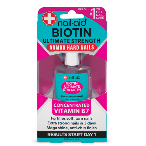Nail-Aid Biotin Ultimate Strength - Nail Treatment & Strengthener - Clear, 0.55 Fl Oz (08873) Nail-Aid Biotin Ultimate Strength - Nail Treatment & Strengthener - Clear, 0.55 Fl Oz (08873)