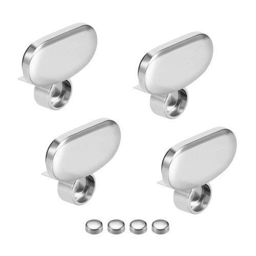 uxcell Mirror Clips - Zinc Alloy Glass Clips Clamps Holder with Bright Chrome Surface for 3-5mm Thick Mirror, 4 Pcs-1769274660