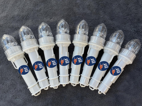 Blinky Lights Marine Fishing Strobe for Lobster/Crab Hoop Net White LED FLashing, Pack of 8, Model Original, GLow Stick Replacement