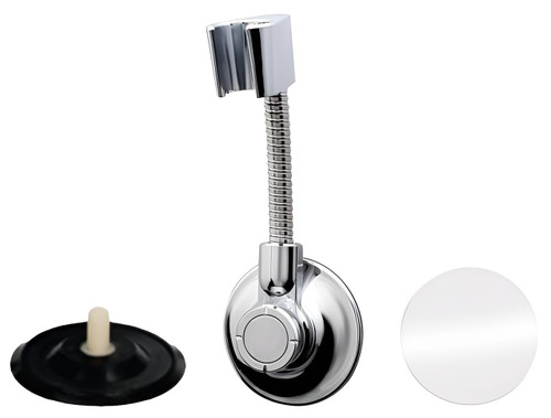 Spiderloc Flexible Shower Head Holder Bathroom Shower Suction Cups Hook Dual Vacuum Suction System Flat Curved Wall Surface-1769275947