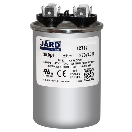 30 uF x 370 VAC Round Run Capacitor by # 12717-1769276234