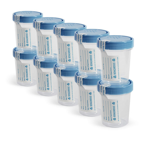 MED PRIDE Disposable Specimen Cups 10-Pack| High-Grade Silicone, Sterile, Individually Wrapped Medical Cups W/Leakproof, Screw-On Lids & Tamper-Evident Seal| Urine, Fluid Sample Collection & More-1769276472