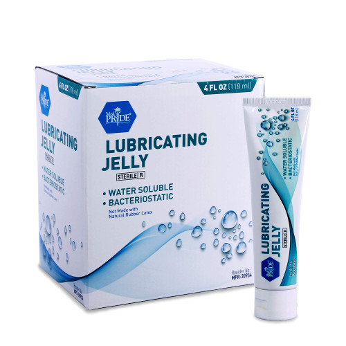 MED PRIDE Sterile Surgical Lubricant Jelly Tube, 4 Fl Oz, Water-Soluble, Bacteriostatic, Latex Free, Medical Lubricating Jelly, Box of 12-1769277206