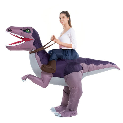 Inflatable Dinosaur Costume Adult Men Women, Inflatable Blow Up Costume Riding Velociraptor Dinosaur Costume Youth, Inflatable Ride On Dinosaur Halloween Costume Teen-1769278227