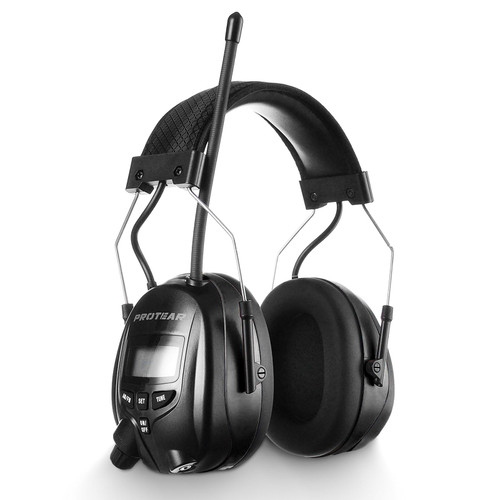 AM/FM Radio Headphones 25dB NRR,Noise Reduction Safety Earmuffs,Digital Display Headset,Powered by AA Battery,Hearing Protection for Walkman Mowing Lawn Work(Black)-1769278259