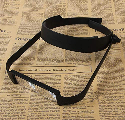 Jewelry Loupes Head Mounted Magnifying Glass Reading Magnifier Glasses Hands Free Handhead Magnifier 1.6X 2.0X 2.5X 3.5X Magnifying Sheet for Reading Eyeglass Jewelry Making Watch Repair Tool Kit-1769278538