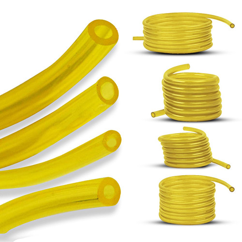 4 Sizes Petrol Fuel Gas Line Pipe Hose Tubing For String Trimmer Chainsaw Blower Lawn Mower and other Power Tools For 2 Cycle Small Engine Poulan, Craftman and more (Yellow 4PC)-1769279266